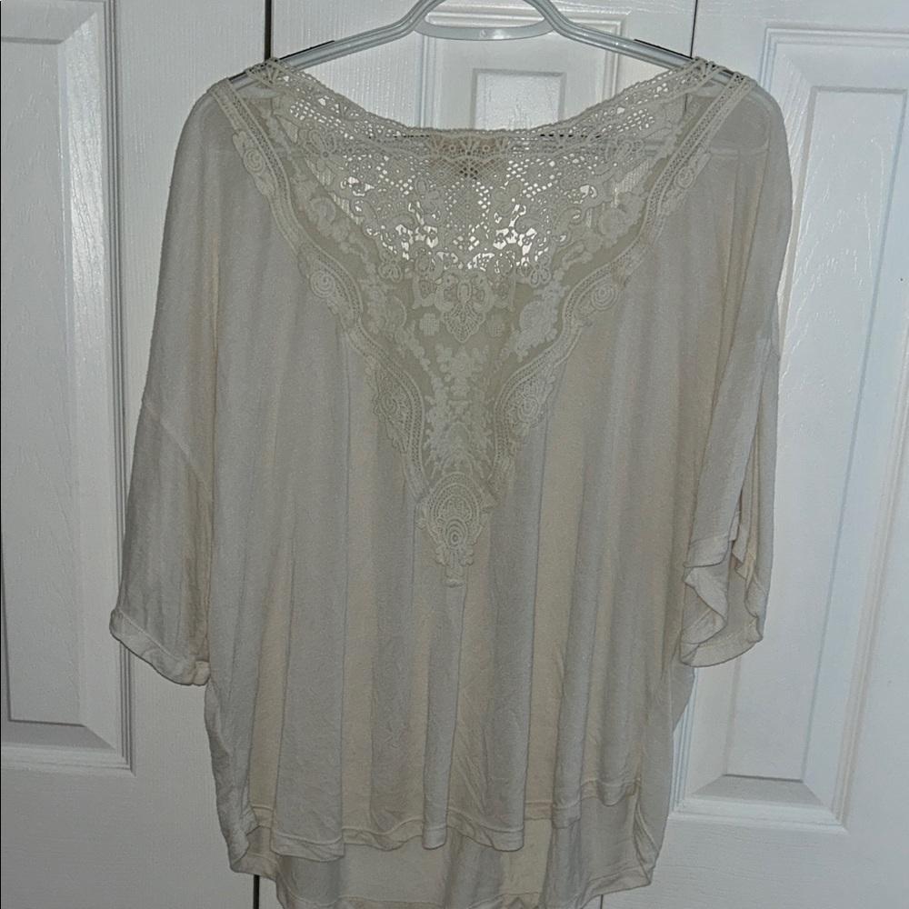 Elegant Cream Lace Women's Top